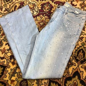 Rhinestone Embellished CAChE Jeans, Like NEW